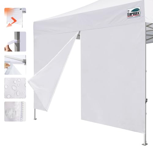Eurmax USA Instant Canopy SunWall Canopy Middle Zipper Wall for Easy Entry and Exit Sidewall for Pop Up Canopy Tent,1 Pack Sidewall Only (10Ft×5.6Ft,White) - color: White, size: 10x5.6ft
