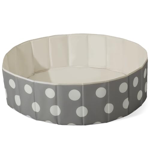 40Inch Kids Ball Pit, Foldable & Portable & Reusable Balls Pool for Toddlers,Playpen/Fence for Baby, Play Pool for Dog, Indoor & Outdoor Use, Oversized - color: Gray With Point