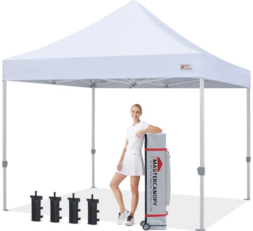 MASTERCANOPY Pop Up Canopy Tent Commercial Grade 10x10 Instant Shelter (White) - color: White, size: 10x10