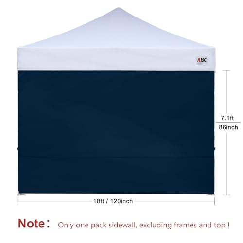 ABCCANOPY Instant Canopy SunWall 10x10 FT, 1 Pack Sidewall Only, No Frame or Top, Navy Blue - color: Navy Blue, size: 10x10
