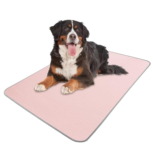 Summer Dog Cooling Mat Washable Ice Silk Self Cool Pad for Small Medium Large Dogs and Cats, Pet Sleeping Pad for Crate, Bed, Indoor & Outdoor Floor, Car Seats - color: Pink, size: 59x40in
