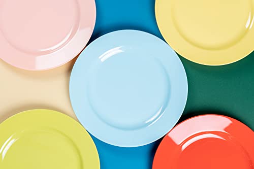 POSATE 60PCS Colorful Disposable Plastic Plates, Heavy Duty Plates for Wedding/Party, 30PCS Dinner Plates 10.25’’ and 30PCS Dessert/Salad Plates 7.5’’, Colorful Plates for Party Event - color: Colorful