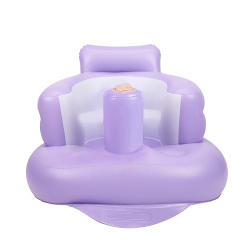 AirSwim Inflatable Baby Chair, Inflatable Baby Seat for Babies 3 Months and Up, Summer Blow Up Chair with Built in Air Pump, Bumbo Seat for Learning to Sit, Palying, Camping, Purple - color: Purple