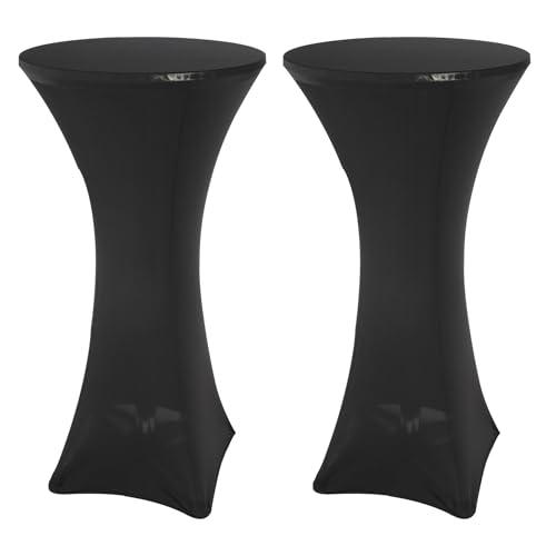 REDCAMP 24" Cocktail Table with Black Cover, 2 Pack Folding Round Bar Table Pub Table with Flip-Up Top for Parties Restaurant, 30" /45" Two Heights Adjustable - color: Black Cover Set, 2, size: 24" Round Table