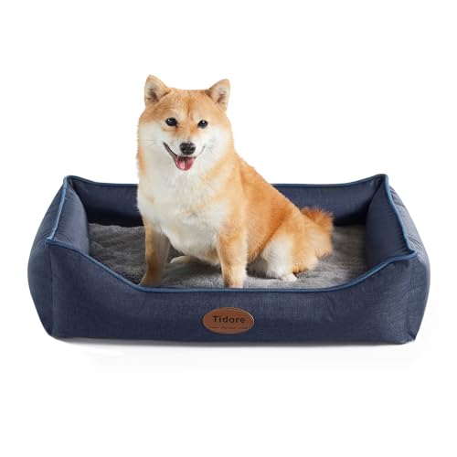 Tidore Orthopedic Dog Beds for Small Dogs, Durable Egg Crate Foam Sofa Dog Bed with Washable Removable Cover, Waterproof Lining, Pet Bed for Medium Dogs, Navy - color: Navy Blue, size: 26.4"l X 21.7"w X 6.2"th