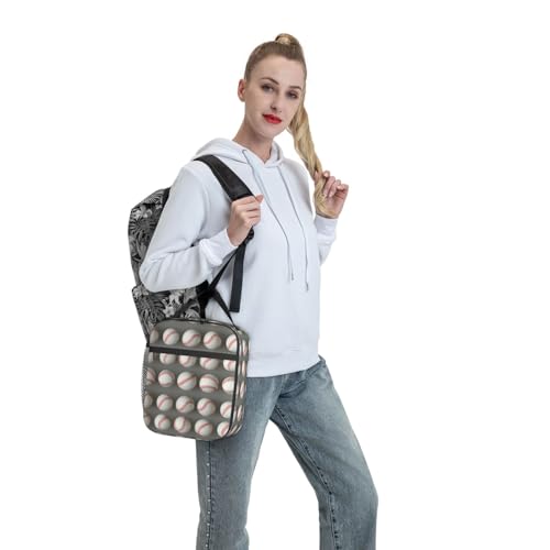 Baseball Print Lunch Box for Players,Adults,Men,Sport Ball Design Insulated Lunchbox,Leakproof Tote Bag,Reusable Cooler Bags for Work,Picnic,Office,Travel,Practical Lunchbag Gifts - color: Baseball01