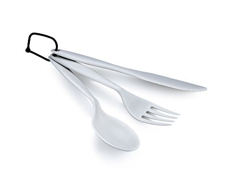 GSI Outdoors 3 Pc. Ring Cutlery Set- Eggshell, White - color: White