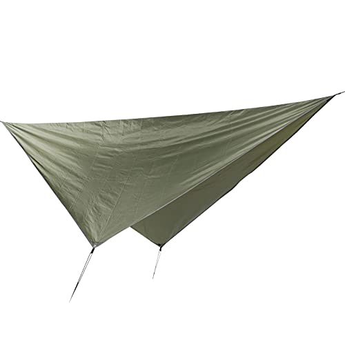 Waterproof Camping Tarp, Camping Cover with Rhombus Pattern, 360x290cm Multifunction Sun Shade Canopy for Beach Hammock Tent, Includes Storage Bag and Wind Ropes (OD Green) - color: Od Green
