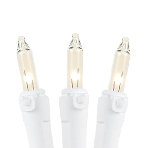 Novelty Lights 34 Feet 100 Bulbs Traditional Incandescent Mini Lights, Clear on Black Wire with 4" Spacing, Commercial Grade and UL Listed for Indoor/Outdoor Use, End-to-End Connectable - color: Black Wire