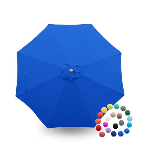 Formosa Covers - 9ft Market Patio Umbrella Replacement Canopy - 8 Ribs Top Canvas - 600D UV Protective and Water Resistant Umbrella Fabric - Premium Quality Replacement Canopy Cover ONLY (Royal Blue) - color: Royal Blue