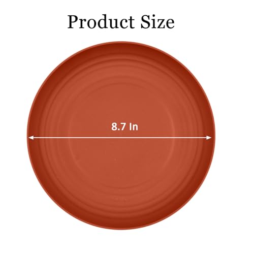 2 Pcs Wheat Straw Plates, 9Inch Unbreakable Dinner Plates, Reusable Plate for Camping,Picninc,Family Dinner,Orange - color: Orange