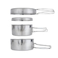 BeGrit Backpacking Camping Cookware Mini Picnic Camping Cooking Mess Kit with Pot and Pan Set for Hiking - color: Silver 4pcs