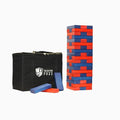 Tailgating Pros Premium Giant Toppling Timbers with Carrying Case – Choose Your Team Colors! Jumbo Outdoor Yard Game, Tower Grows to Over 5 Feet! - color: Navy/Red