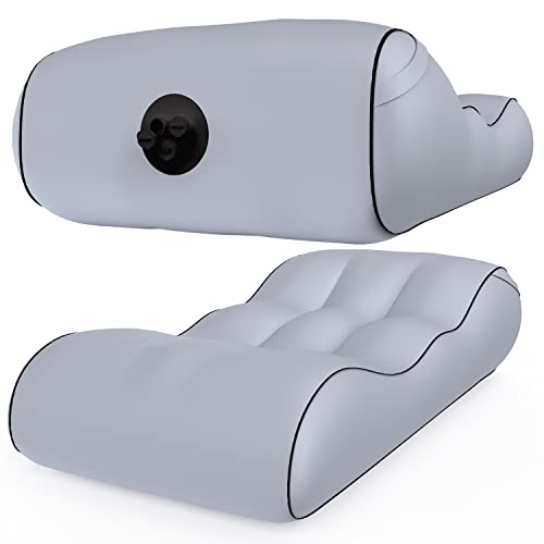 Inflatable Couch Air Chair, Beach Chair for Water Proof & Anti-Air Leaking Design, Blow Up Chair Indoor & Outdoor, Inflatable Lounger Air Chair Sofa Bed Sleeping Bag Couch,Grey - color: Grey