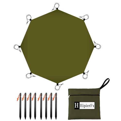 13.5x13.5 ft Tent Footprint Waterproof Camping Tarp Ultralight Mat Under Tent Moisture-Proof Ground Sheet Mat - color: Octagon Green, size: 160x160in