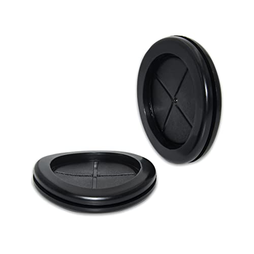 Flyshop Black 42mm 1-5/8" Hole Grommet, 35mm 1-3/8" ID, Drill Hole Plug Synthetic Rubber Grommets Wire Protection, Round, Double-Sided, 4-Pack (Size 35mm x 42mm) - size: 1-5/8" (42mm) Drill Hole