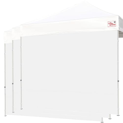 Tradesparker 10x10 Pop Up Canopy Wall with Zipper, 86 inch Height Instant Canopy SunWall Tent Sidewalls for 10x10 Pop Up Tent,3 Pack Sidewall Only,White - color: White, size: 10ft*3