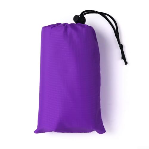 210T Polyester Camping Tarps, Waterproof Rain Fly Sun Shade Shelters With 6 Tie Points For Hiking Backpacking Beach Picnic(Purple 140x200CM) - color: Purple 140x200cm