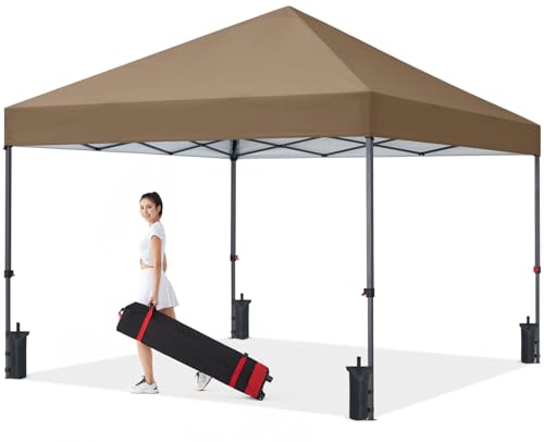 COOSHADE Durable Instant Canopy 10x10Ft (Khaki) - UPF 50+ Sun Protection - Waterproof & Flame Retardant - Perfect for Outdoor Activities - color: Khaki, size: 10x10Ft