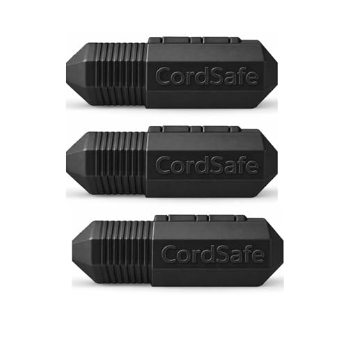 Extension Cord Connection Protector by CordSafe Plus, Weather-Resistant, Fits 18–12 AWG, Helps Keep Plugs Secure, Made in USA (Black, 3 Pack) - color: Black, size: 3 Pack