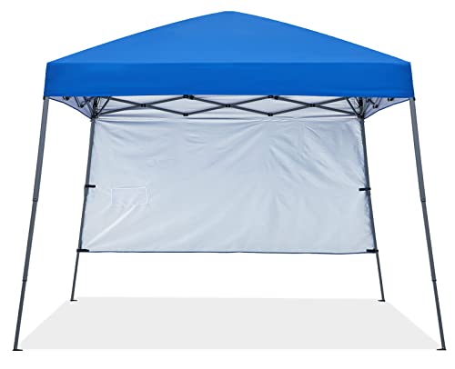 ABCCANOPY Outdoor Pop Up Canopy10x10 Beach Camping Canopy with 1 Sun Wall, Bonus Backpack Bag, Stakes and Ropes, Royal Blue - color: Blue, size: 10x10