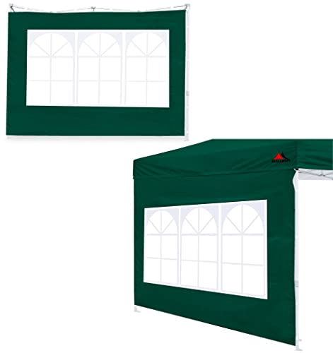 SCOCANOPY SideWall with Window for 10x10 Canopy Frame, 2 Pieces Sunwalls Only, Forest Green - color: forest green, size: 10X10