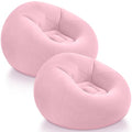 Realspring Inflatable Bean Bag Chairs Outdoor Blow up Camping Chairs Inflatable Lazy Sofa Folding Portable Bean Bag Loungers Couch for Movie Night (Light Pink,2 Pcs) - color: Light Pink