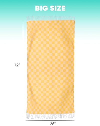4 Packs Checkered Plaid Turkish Beach Towel Beach Blanket Sandproof Fast Drying Extra Large Match Tote Bag Lounge Chair Umbrella Tent Dress Toys Canopy Outfits Dresses Shirt Cooler Packpack Table - color: 4pcs Mixed, size: 72 X 36 Inch