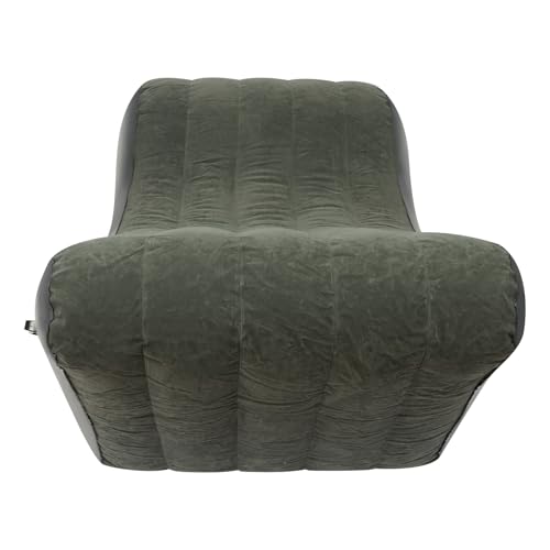 Inflatable Sofa Bed, Portable Leisure Lounger S-Shaped Air Chair Folding Sofa Bed with Air Pump for Living Room Patio Outdoor Camping (Grey) - color: Grey