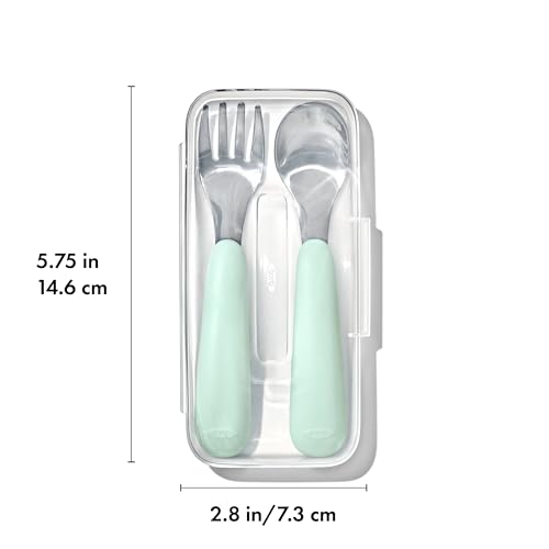 OXO Tot On-The-Go Fork and Spoon Set - Opal - color: Opal