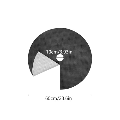 Tree Mulch Ring - Tree Root Protective Cover Disc with Ground Anchoring Nails, Temperature-Resilient Heavy Duty Landscaping Mat | Garden Lawn Flowerbed Yard Farm Outdoor Soil Moisture Barrier - color: Black 60cm
