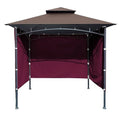 3PCS Grill Gazebo Replacement Canopy Sidewall, 5' x 8' Outdoor BBQ Gazebo Canopy Sunwall,(Burgundy) - color: Burgundy