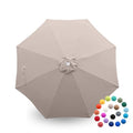 Formosa Covers - 9ft Market Patio Umbrella Replacement Canopy - 8 Ribs Top Canvas - 600D UV Protective and Water Resistant Umbrella Fabric - Premium Quality Replacement Canopy Cover ONLY (Taupe) - color: Taupe