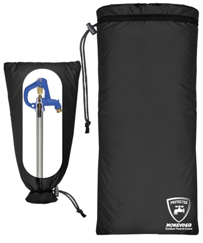 Enlarge Outdoor Faucet Cover for Winter Freeze Protection, 13” W x 30" H Hose Bib Covers Socks for Garden Lawn Faucets & Yard Hydrant, Reusable Long Insulated Spigot Cover, Black, 1 Pack - size: 13"×30"-1