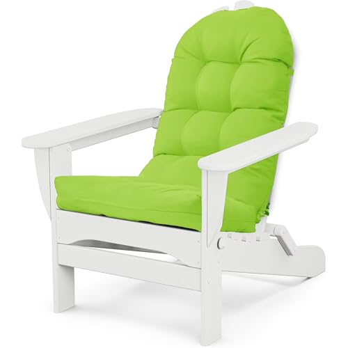 Adirondack Chair Cushion, Waterproof Outdoor Seat Cushions for Patio Furniture, Thick High Back Replacement Pad for Porch Lawn Wicker Dining Desk Chair, Rocking Chair Cushion, Fruitgreen - color: Fruitgreen