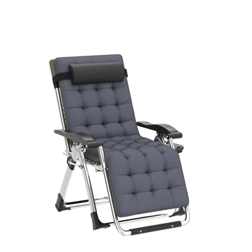 Slsy Zero Gravity Chair, Reclining Lounge Chair with Removable Cushion & Tray for Indoor and Outdoor, Patio Recliner Folding Reclining Chair - color: Medium Gray, style: Zero Gravity Chair