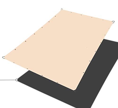 Alion Home Waterproof Rectangle Sun Shade Sail Straight Edge Canopy Cover with Grommet for Pergola Patio Gazebo Carport Outdoor Car Tent (7' x 10', Beige Tan) - color: Beige Tan, size: 7' x 10'