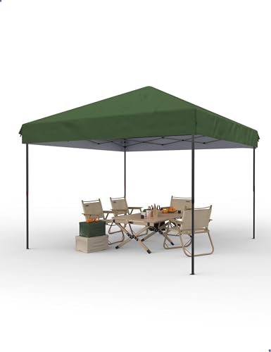 Pop Up Canopy Tent 10x10ft Heavy Duty Waterproof Outdoor Shelter UPF 50+ Sun Protection Easy One-Person Setup Adjustable Height with Wheeled Carry Bag for Patio Garden Beach Camping Green 3m x 3m - color: Green, size: 3M*3M