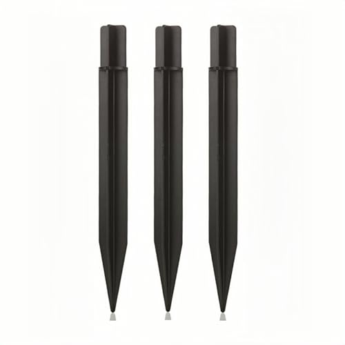 8.25" Reinforced ABS Plastic Solar Ground Spikes - Durable Solar Light Replacement Stakes for Garden, Pathway, Deck, Camping, Christmas Lights (Fits Fits 0.83" Inside Diameter) (Black-3 Pack) - color: Black-3 PACK