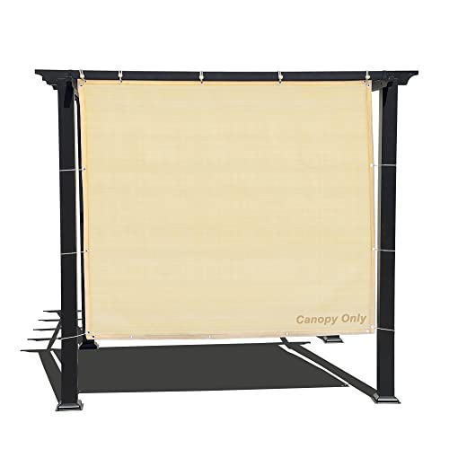 Sun Shade Privacy Panel with Grommets on 4 Sides for Patio, Awning, Window Cover, Pergola or Gazebo (Banha Beige, 8' x 8') - color: Banha Beige, size: 8' x 8'