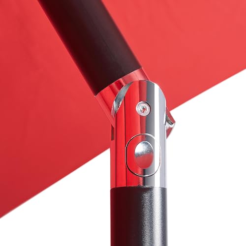 Yaheetech 2PCS Patio Umbrella, 9FT Market Table Umbrella with Sturdy Ribs Push Button Tilt and Crank Outdoor Sun Shade for Garden, Deck, Backyard, Pool, Beach Red - color: Red, size: 9FT