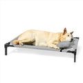Coolaroo Pro Elevated Dog Bed with HeatShield Fabric – Advanced Cooling Raised Cot for Small & Medium Breeds, Easy-Clean, Low-to-Ground Access, Bonus Bolster Pillow – Glacier Grey - color: Glacier Grey, size: Medium