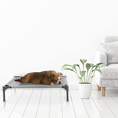 Elevated Dog Bed - 30x24-Inch Portable Pet Bed with Non-Slip Feet - Indoor/Outdoor Dog Bed or Puppy Cot for Pets up to 50lbs by PETMAKER (Gray) - color: Gray, size: Medium
