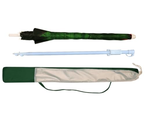 Beach Umbrella with Sand Anchor & Carry Bag, 6.5 Foot Patio Outdoor Umbrella with Wind Vent Canopy and Push Button Tilt, Ideal for Travel Garden Lawn, UPF 50+ (Banana Leaf)