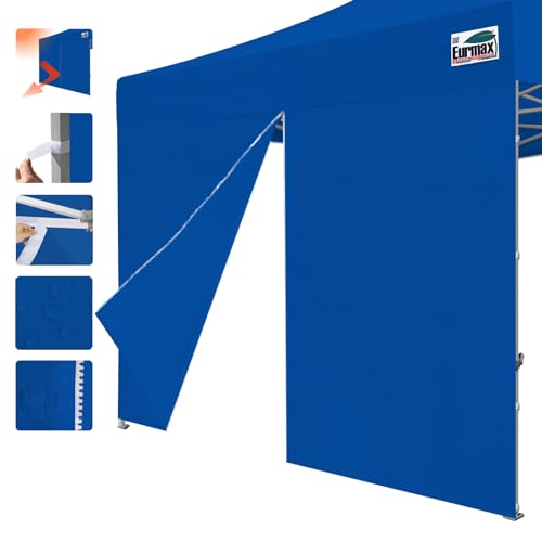 Eurmax USA Instant SunWall Canopy Middle Zipper Wall for Easy Entry and Exit - Sidewall for Pop Up Canopy Tent, 1 Pack (10Ft×6.6Ft, Royal Blue) - color: royal blue, size: 10x6.6ft