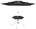 Zenithen Limited Portable Foldable Black Roof Outdoor Folding Transportable Canopy Table with Cup Holders, Perfect for Patio, Camping, Outdoor Use, Black