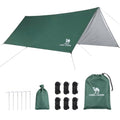CAMEL CROWN Camping Tarp,3000mm Waterproof & UPF 50+ Sun Protection Rain Fly Tarp - Lightweight Portable Camping Shelter with Stakes, Guy Lines & Carry Bag, for Hiking Backpacking Beach Picnic Shade - color: Army Green