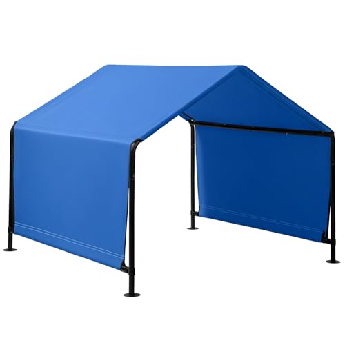 4x4 x3.3FT Dog Shade Shelter,Extra Large Dog House Outdoor with Upgraded Doors, Weatherproof for Outside, UV Resistant Sun Rain Canopy Pet House for Large Dogs, Large Dog Tent Outdoor, Dark Blue