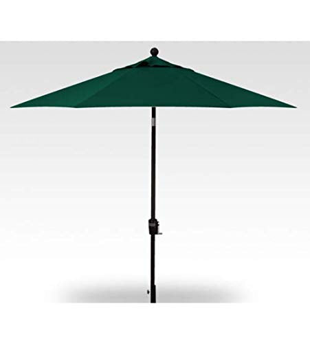 Treasure Garden Octagonal 9 ft Patio Umbrella - Outdoor Furniture Table Umbrella – Push-Button Tilt – Black Aluminum Frame (Obravia, Forest Green) - color: O'bravia Forest Green w/Black Frame, size: 9 FT Push Button Tilt