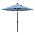 California Umbrella GSPT908302-5410 9' Round Aluminum Market, Crank Lift, Push Button Tilt, Black Pole, Sunbrella Air Blue - color: Air Blue
